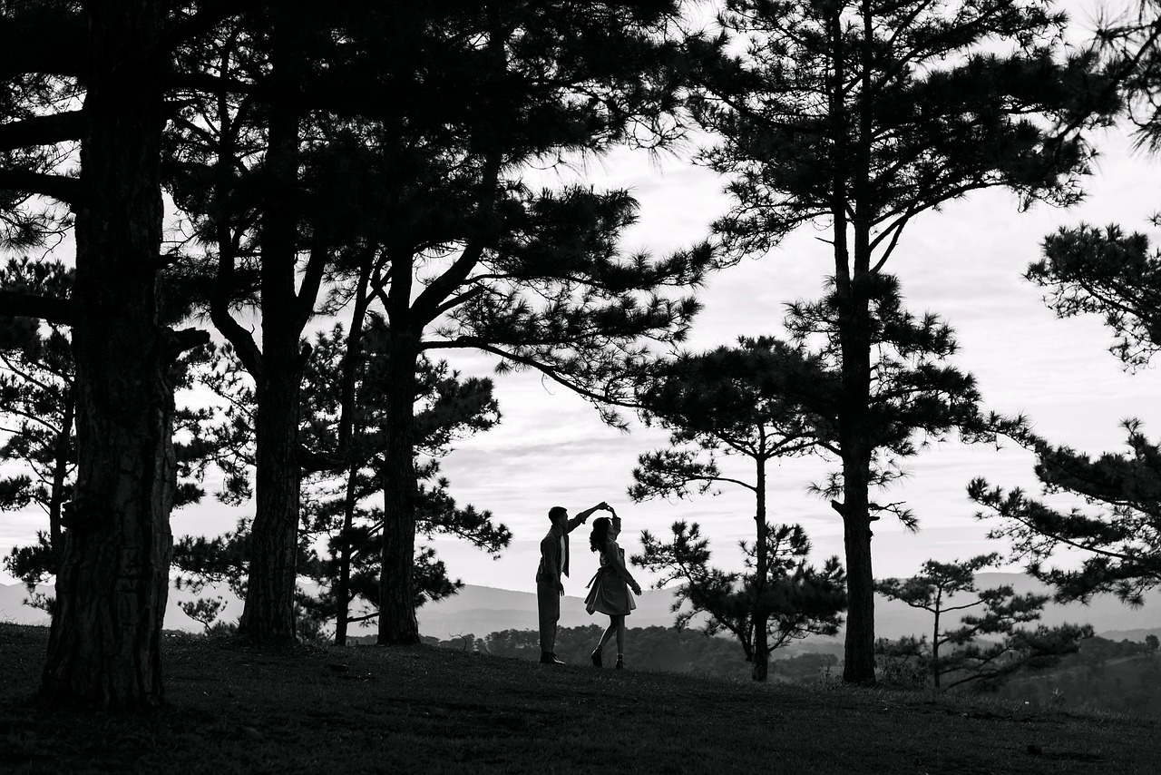 love, nature, romance, couple, together, dancing, outdoors, monochrome, pine tree, love, love, love, love, love, romance, couple, couple, dancing, dancing